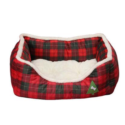 Animals Christmas Sofa Dog Beds Waterproof Bottom Soft Pure Cotton Warm Bed for Dog Xmas Soft Pet Bed