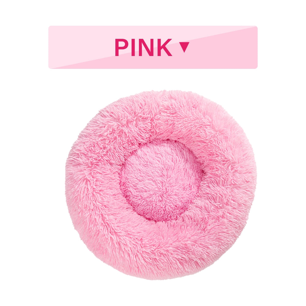 Fluffy Donut Dog Bed Warm Soft Long Plush Pet Cushion Washable Pet Sofa Mat