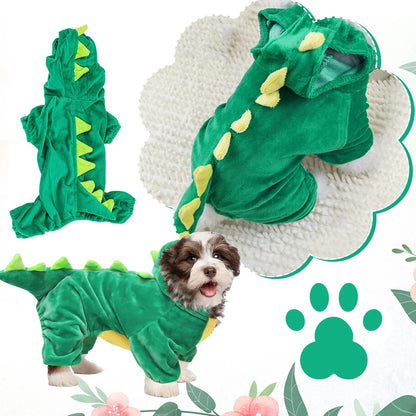 Halloween Dog Clothes Stretch Dinosaur Transformation Costume