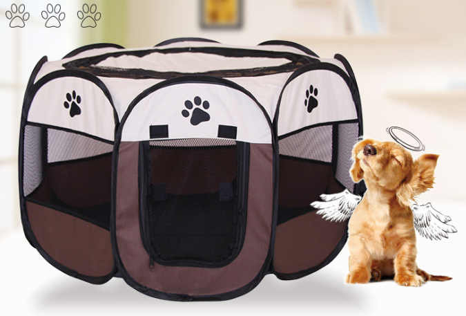 Fast folding octagonal pet fence, waterproof and catching cat, dog cage