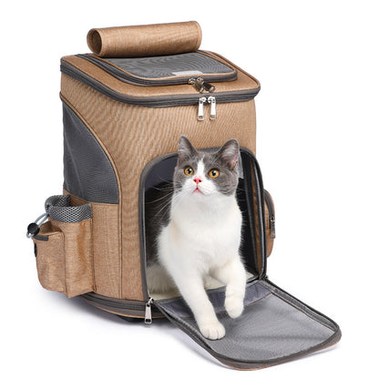 Portable Pet Trolley Backpack with Wheels