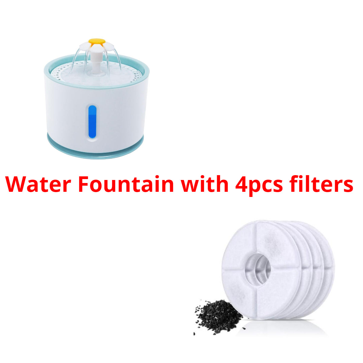 Automatic Pet Water Fountain with LED Lighting USB Dogs Cats Drinker Feeder Bowl