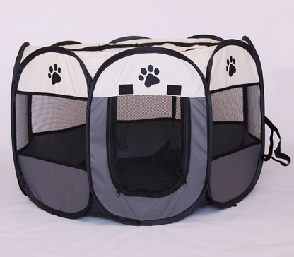 Fast folding octagonal pet fence, waterproof and catching cat, dog cage