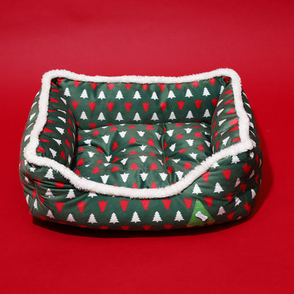 Animals Christmas Sofa Dog Beds Waterproof Bottom Soft Pure Cotton Warm Bed for Dog Xmas Soft Pet Bed