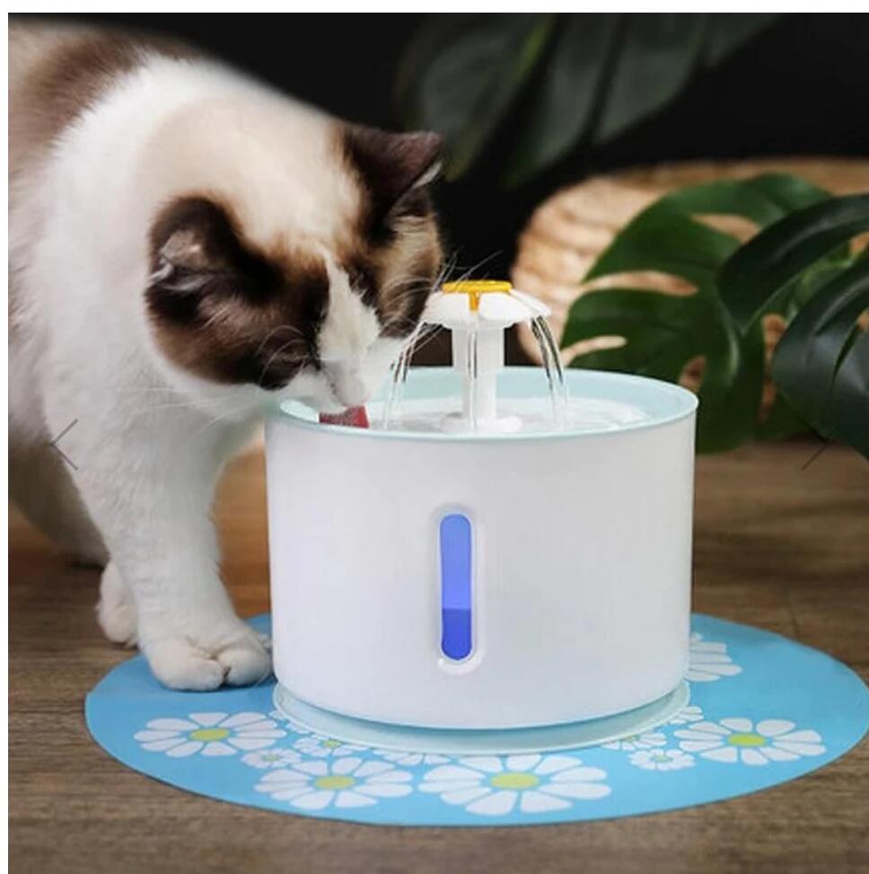 Automatic Pet Water Fountain with LED Lighting USB Dogs Cats Drinker Feeder Bowl