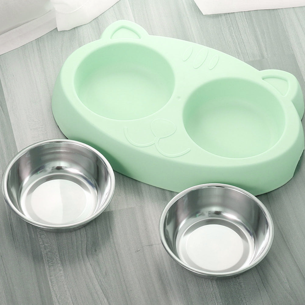 Double Stainless Steel Dog Feeding Bowls