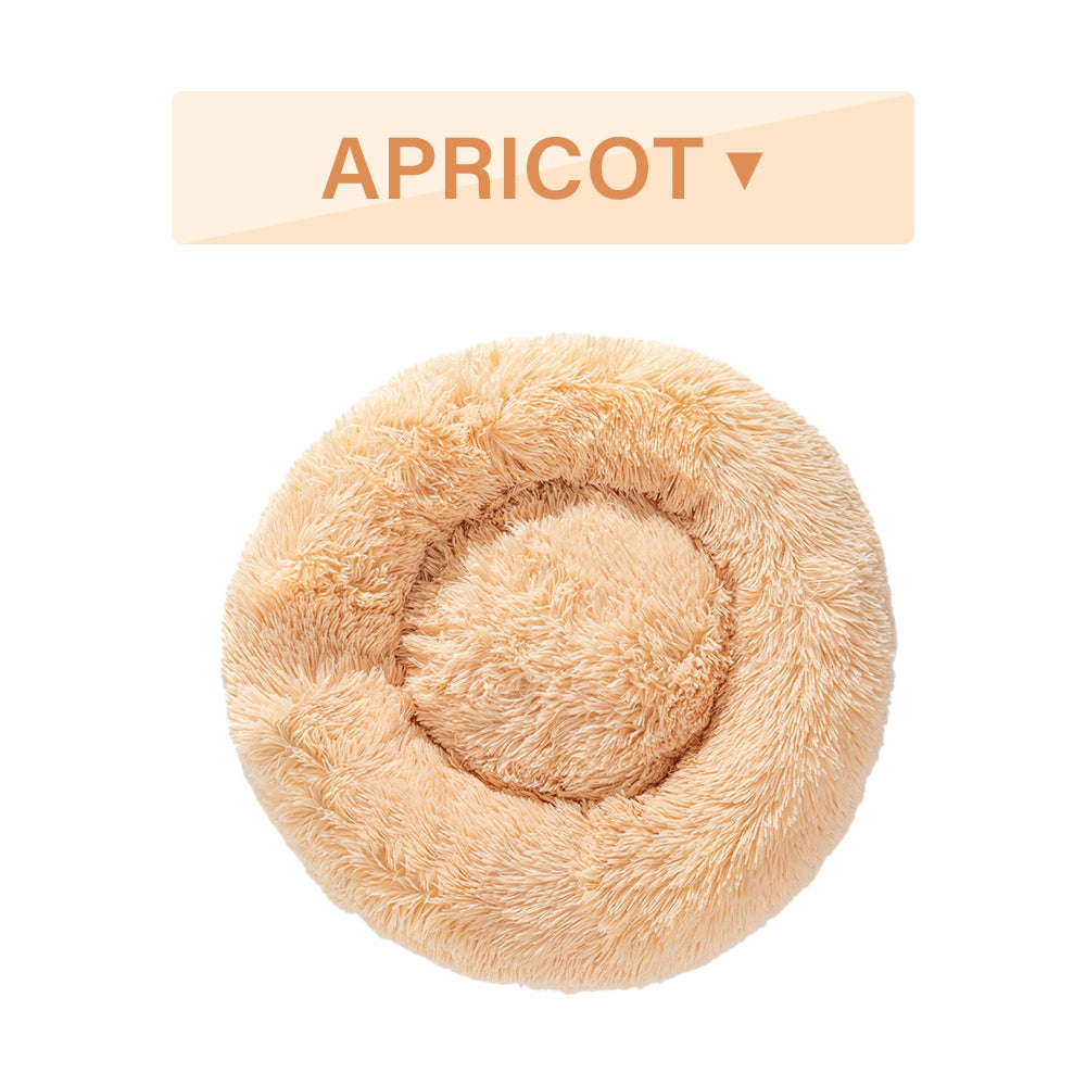 Fluffy Donut Dog Bed Warm Soft Long Plush Pet Cushion Washable Pet Sofa Mat