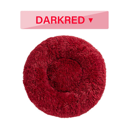 Fluffy Donut Dog Bed Warm Soft Long Plush Pet Cushion Washable Pet Sofa Mat