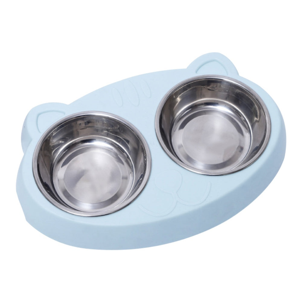 Double Stainless Steel Dog Feeding Bowls