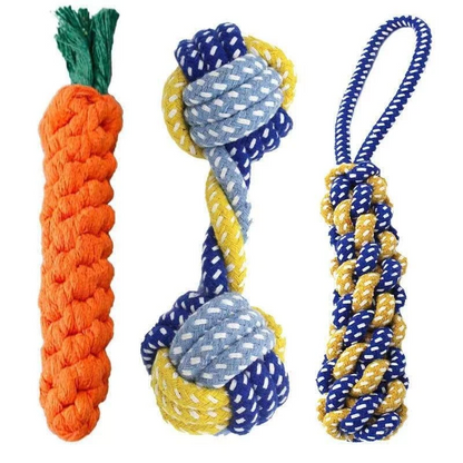 Dog Toy Molar Bite Resistant Cotton Rope Knot Toy Small and Medium-sized Dog Cotton