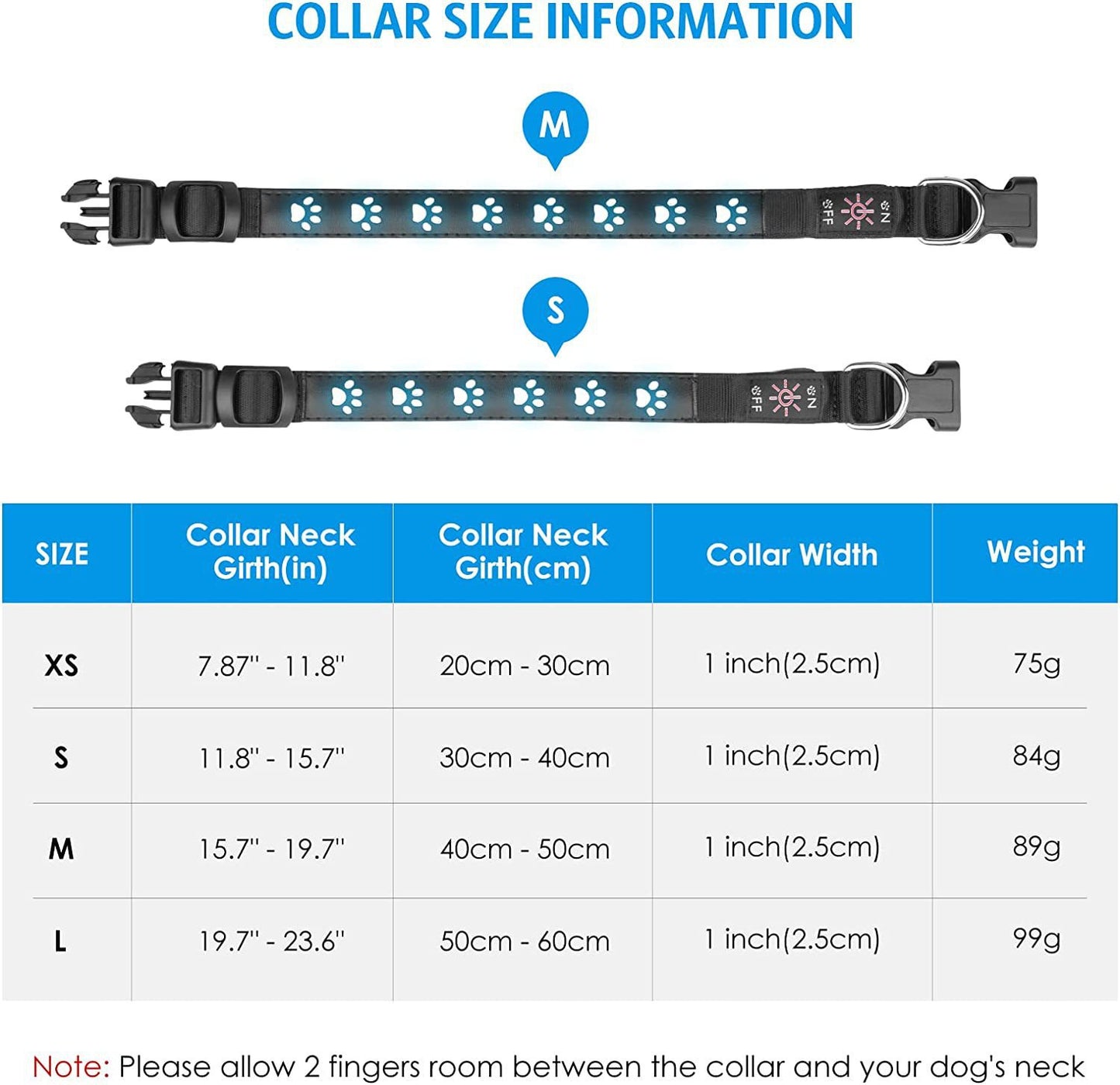 7 Colors in One LED Luminous Collar USB Charging