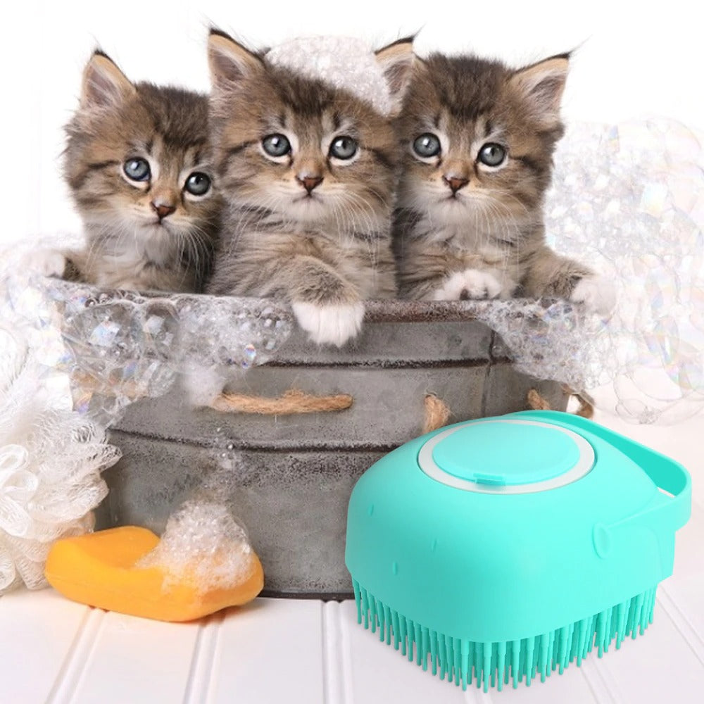 Pet Cat and Dog Shampoo Massager Brush Comb Shower Brush for Bathing