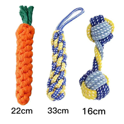 Dog Toy Molar Bite Resistant Cotton Rope Knot Toy Small and Medium-sized Dog Cotton