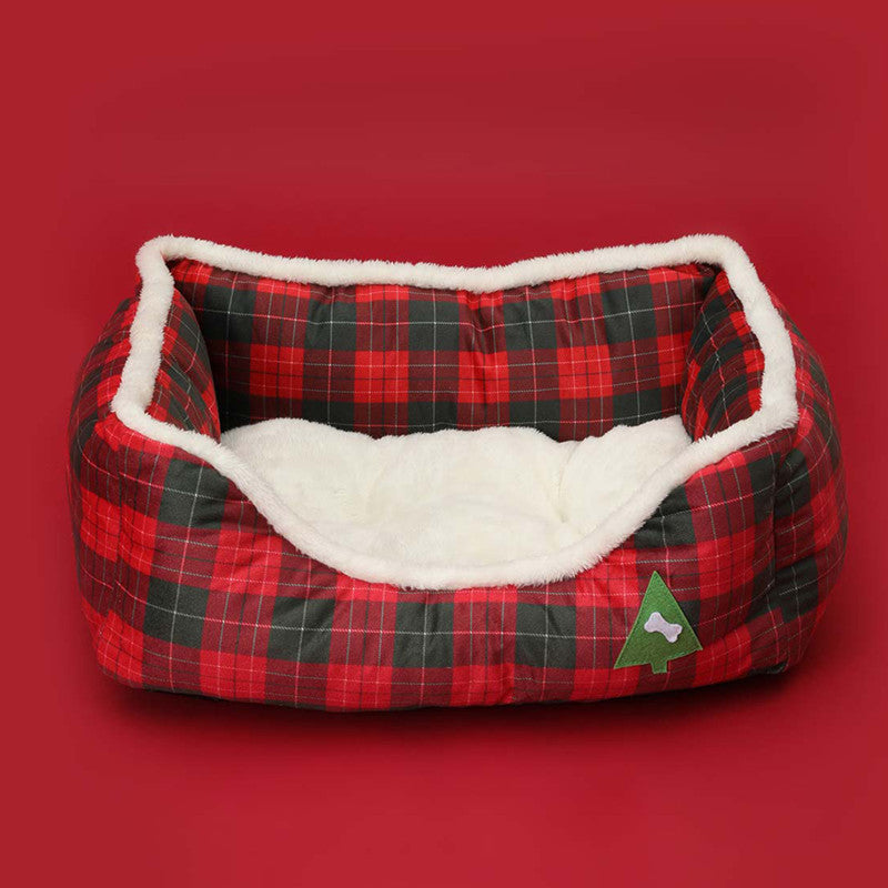 Animals Christmas Sofa Dog Beds Waterproof Bottom Soft Pure Cotton Warm Bed for Dog Xmas Soft Pet Bed