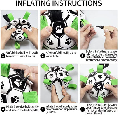 Interactive Dog Football Toy Soccer Ball Inflated Training Toy For Dogs Outdoor Border Collie Balls For Large Dogs Pet Supplies