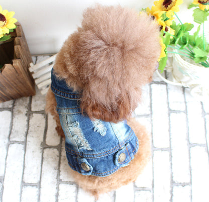 Pet Clothes Ripped Denim Vest Spring And Summer Clothes