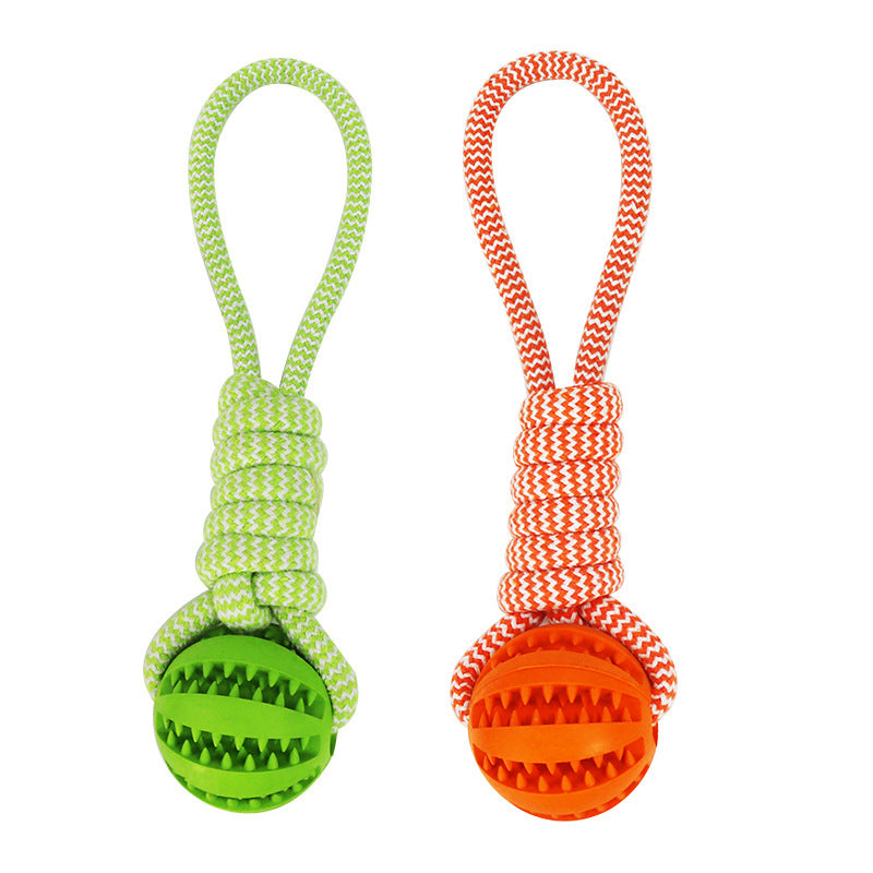 Dog Toys Treat Balls Interactive Rope Rubber Balls for Small Dogs Chewing Bite Resistant