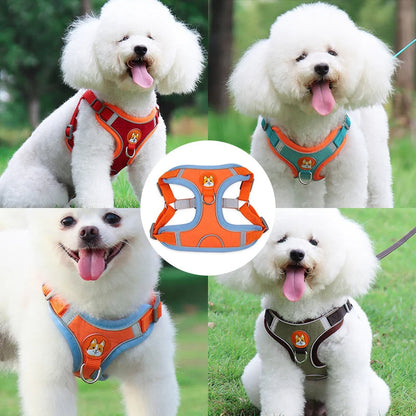 Dog Leash and Harness Set Adjustable Puppy Cat Harness Vest Reflective