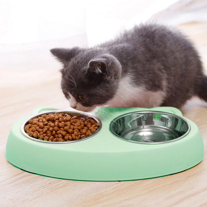 Double Stainless Steel Dog Feeding Bowls