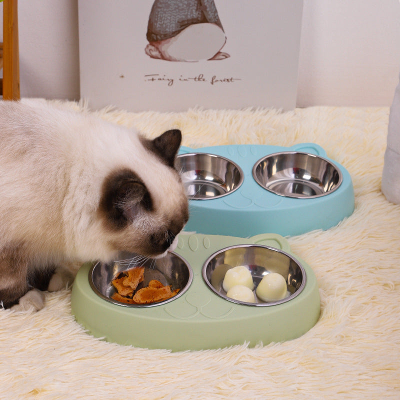 Double Stainless Steel Dog Feeding Bowls